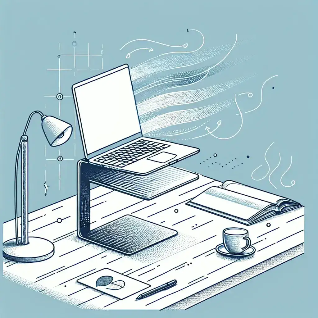 How do vertical laptop stands enhance cooling and save desk space?